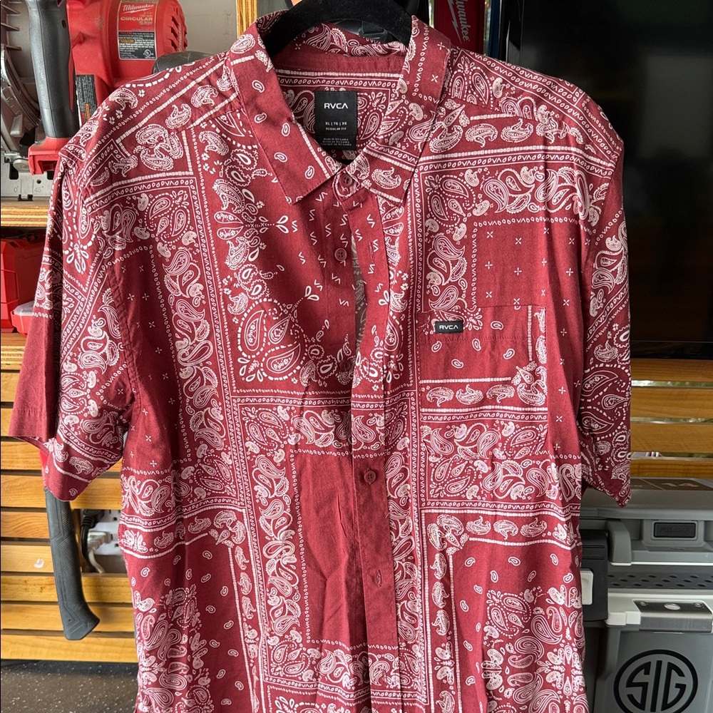 RVCA Red Paisley Men's Shirt